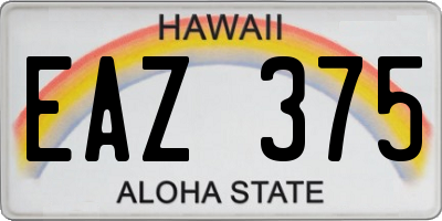 HI license plate EAZ375