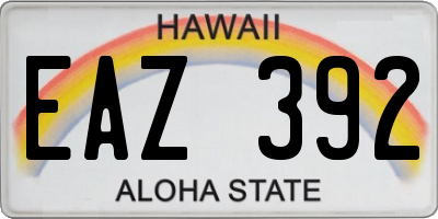 HI license plate EAZ392