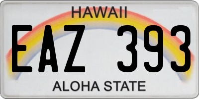HI license plate EAZ393