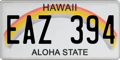 HI license plate EAZ394