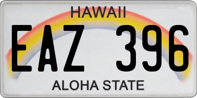 HI license plate EAZ396