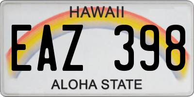 HI license plate EAZ398