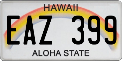 HI license plate EAZ399
