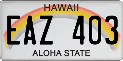HI license plate EAZ403