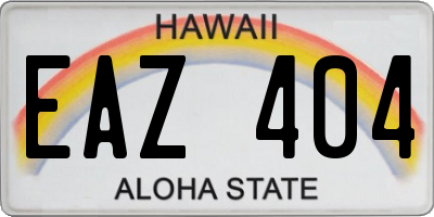 HI license plate EAZ404