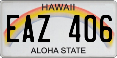 HI license plate EAZ406
