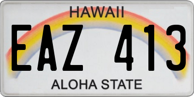 HI license plate EAZ413