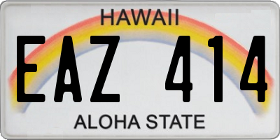 HI license plate EAZ414