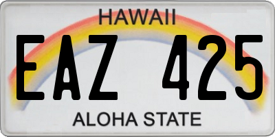 HI license plate EAZ425