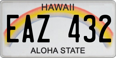 HI license plate EAZ432