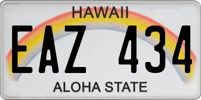 HI license plate EAZ434