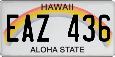HI license plate EAZ436