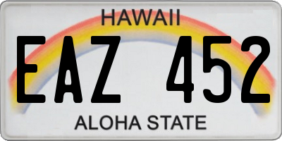 HI license plate EAZ452