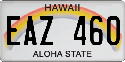 HI license plate EAZ460
