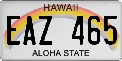 HI license plate EAZ465