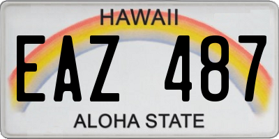 HI license plate EAZ487