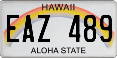 HI license plate EAZ489