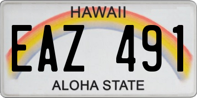 HI license plate EAZ491
