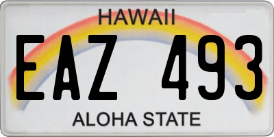 HI license plate EAZ493