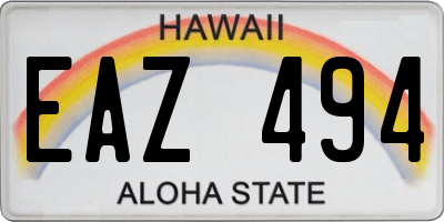 HI license plate EAZ494