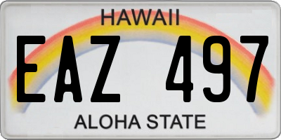 HI license plate EAZ497