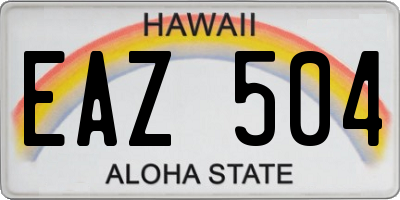 HI license plate EAZ504
