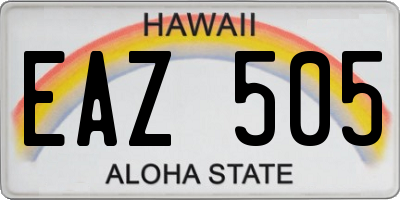 HI license plate EAZ505