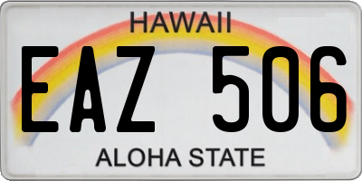 HI license plate EAZ506
