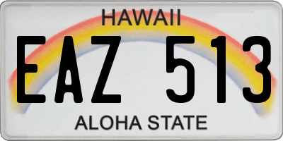 HI license plate EAZ513
