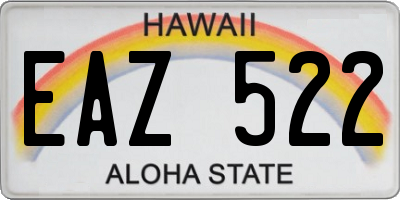 HI license plate EAZ522