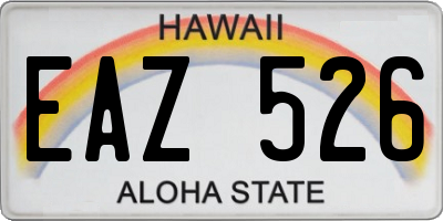 HI license plate EAZ526
