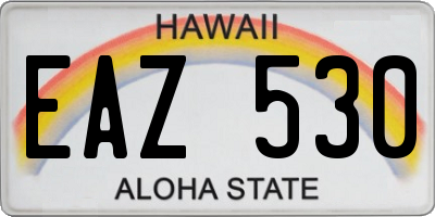 HI license plate EAZ530