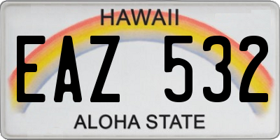 HI license plate EAZ532