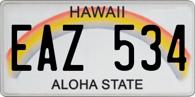 HI license plate EAZ534