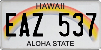 HI license plate EAZ537
