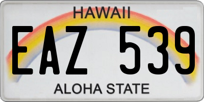 HI license plate EAZ539