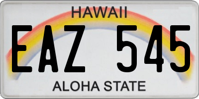 HI license plate EAZ545