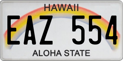 HI license plate EAZ554