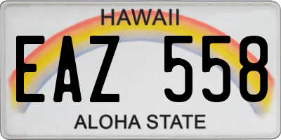 HI license plate EAZ558