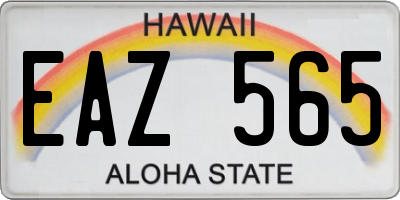 HI license plate EAZ565