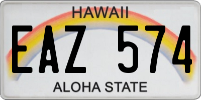 HI license plate EAZ574