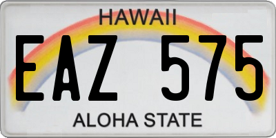 HI license plate EAZ575