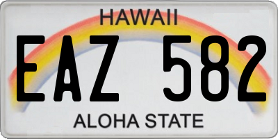 HI license plate EAZ582