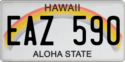 HI license plate EAZ590