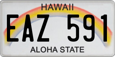 HI license plate EAZ591