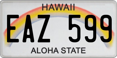 HI license plate EAZ599