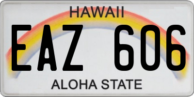 HI license plate EAZ606