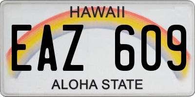 HI license plate EAZ609