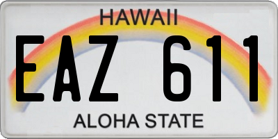 HI license plate EAZ611