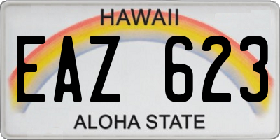 HI license plate EAZ623